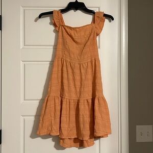 SHEIN Peach Ruffled Mini Dress